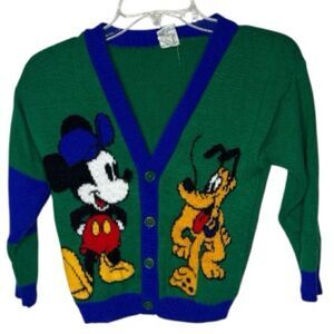 Vintage Mickey & Co. Youth Front Button Knit Cardigan Sweater. Size 7.